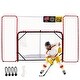 preview thumbnail 1 of 5, Zealfeel 10 x 6 ft Hockey Net with Backstop: Heavy-Duty Steel Frame Training Goal & Target Nets - 10 x 6 ft 10 x 6 ft - ‎Black & Red