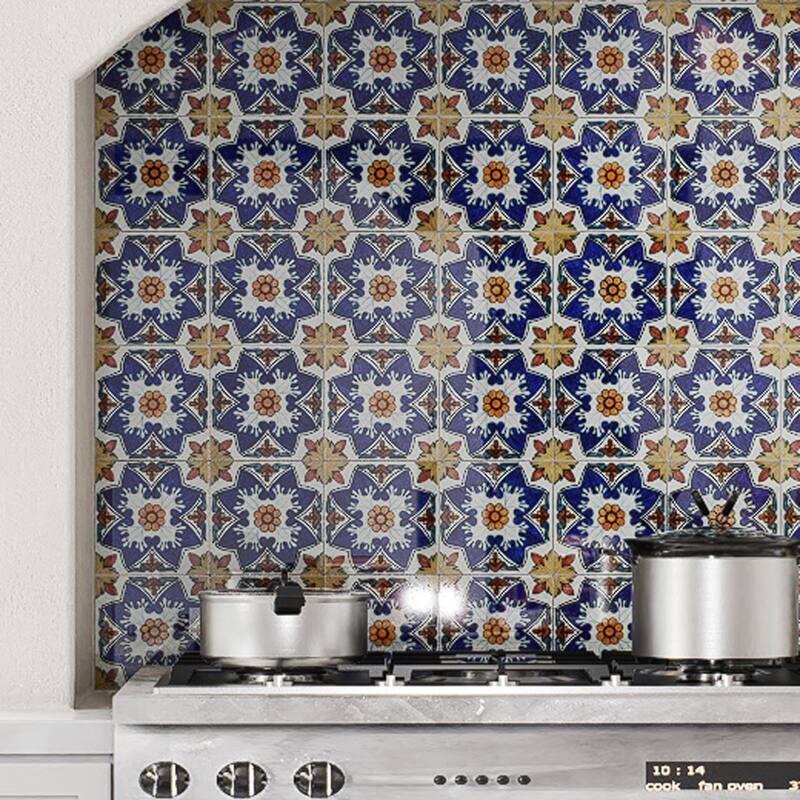Merola Tile Provincial Deco Maceira 6" x 6" Porcelain Wall Tile - (1 Tile)