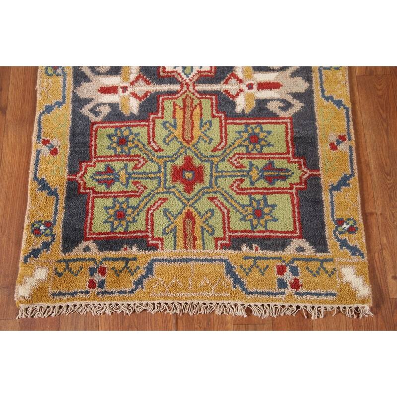 Traditional Kazak Runner Rug Hand-Knotted Wool Carpet - 2'7"x 7'9"