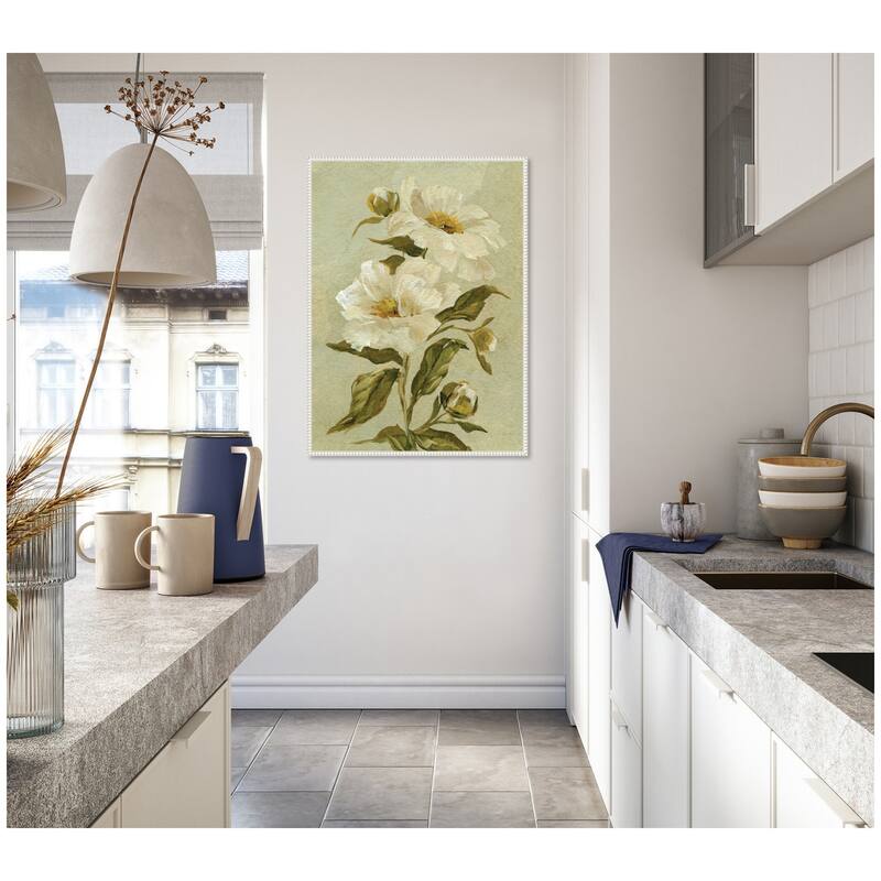 Kate and Laurel AQ Floral No 9 by Annie Quigley Framed Canvas Wall Art Print