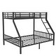 preview thumbnail 5 of 6, Black Twin XL over Queen Size Metal Bunk Bed with Ladder and Slats Support for Adults Teens