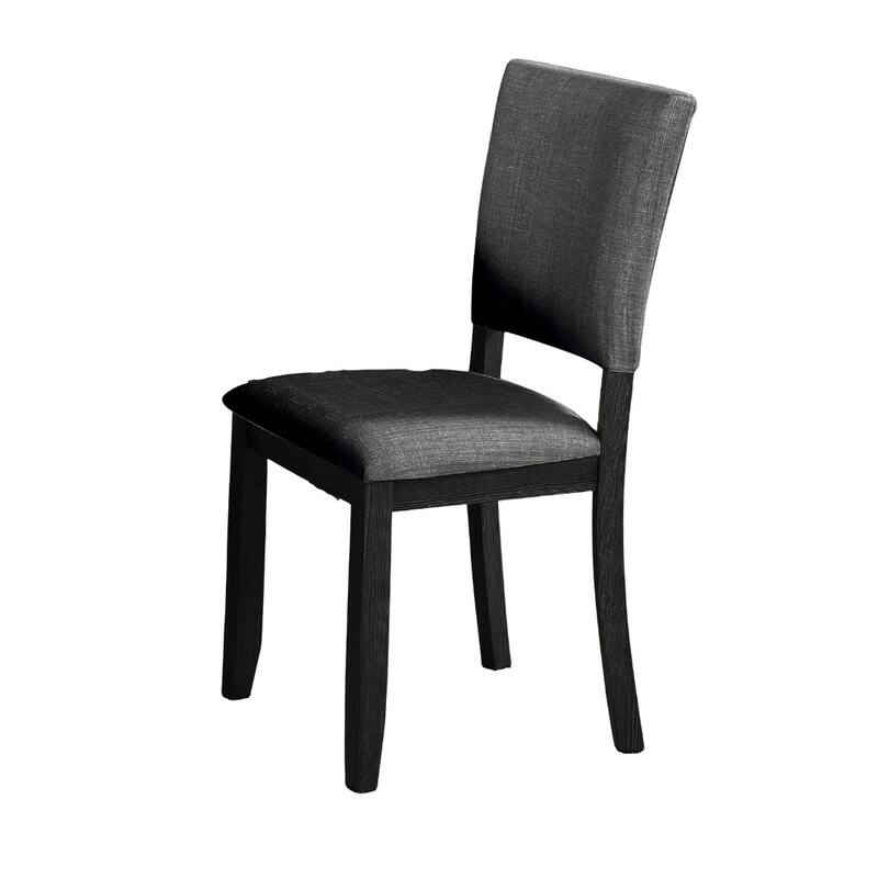 5pc Dining Set Kitchen Dinette Upholstered Fabric Chairs Round Table Pedestal Base Table 4x Side Chairs Dining Room