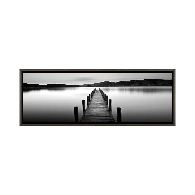 iCanvas "Lake Pier II" by PhotoINC Studio Framed - Charcoal - 16x48
