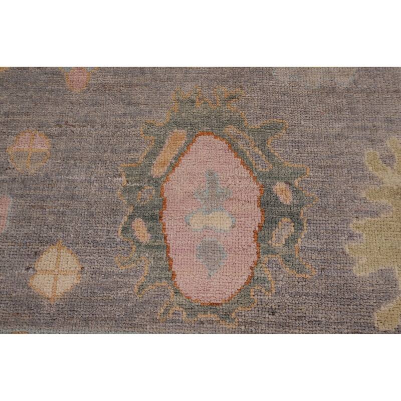 Floral Oushak Vegetable Dye Area Rug Handmade Wool Carpet - 8'4" x 9'9"
