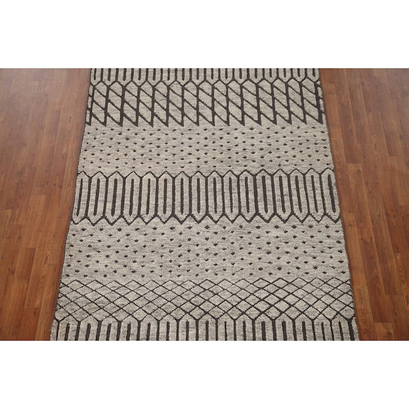 Trellis Moroccan Indian Area Rug Living Room Handmade Wool Carpet - 5'0"x 7'9"