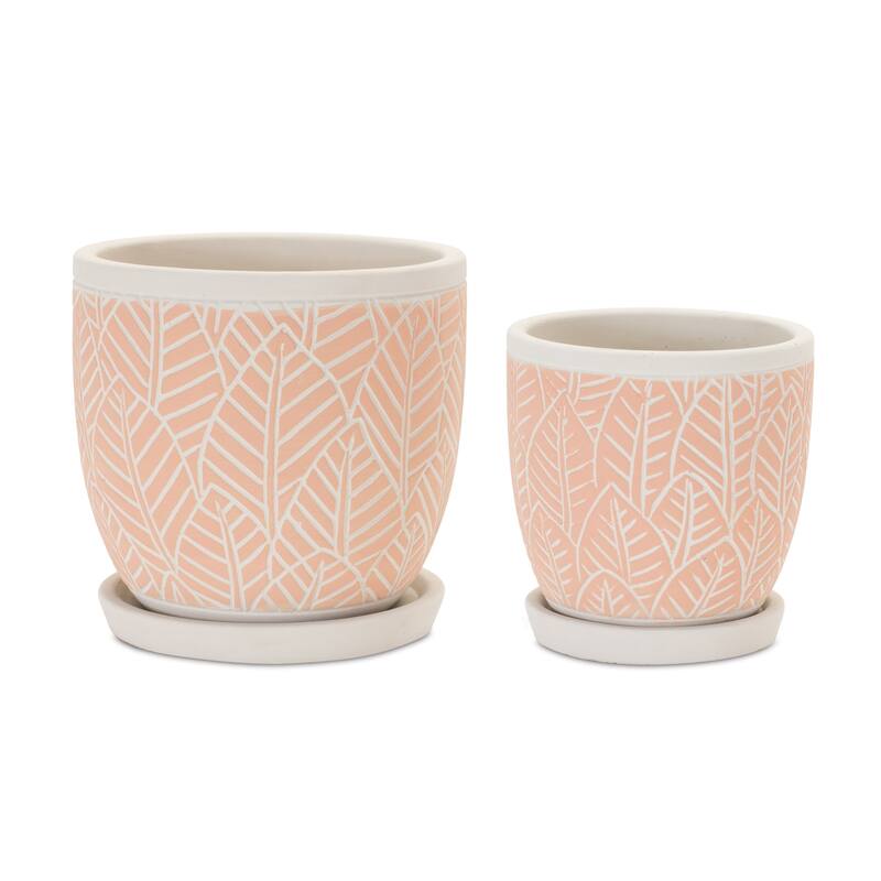 Stone Planter with Plate (Set of 2) - 5 x 5 x 1.5