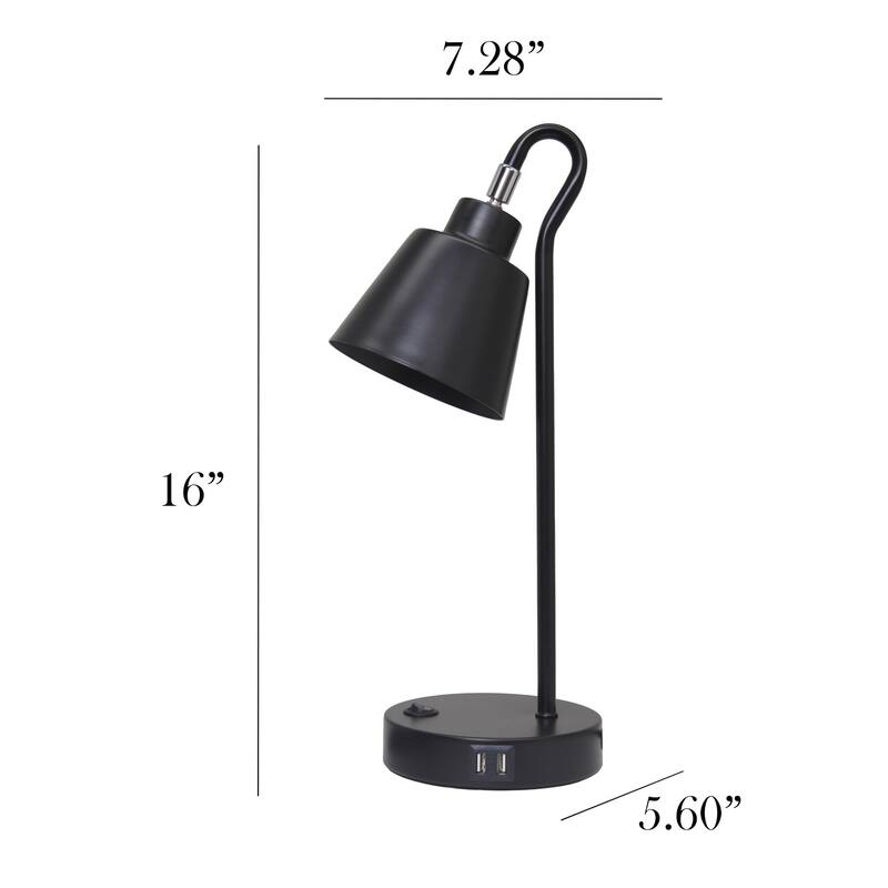 Looped Desk Lamp with Adjustable Shade - 16" - Black