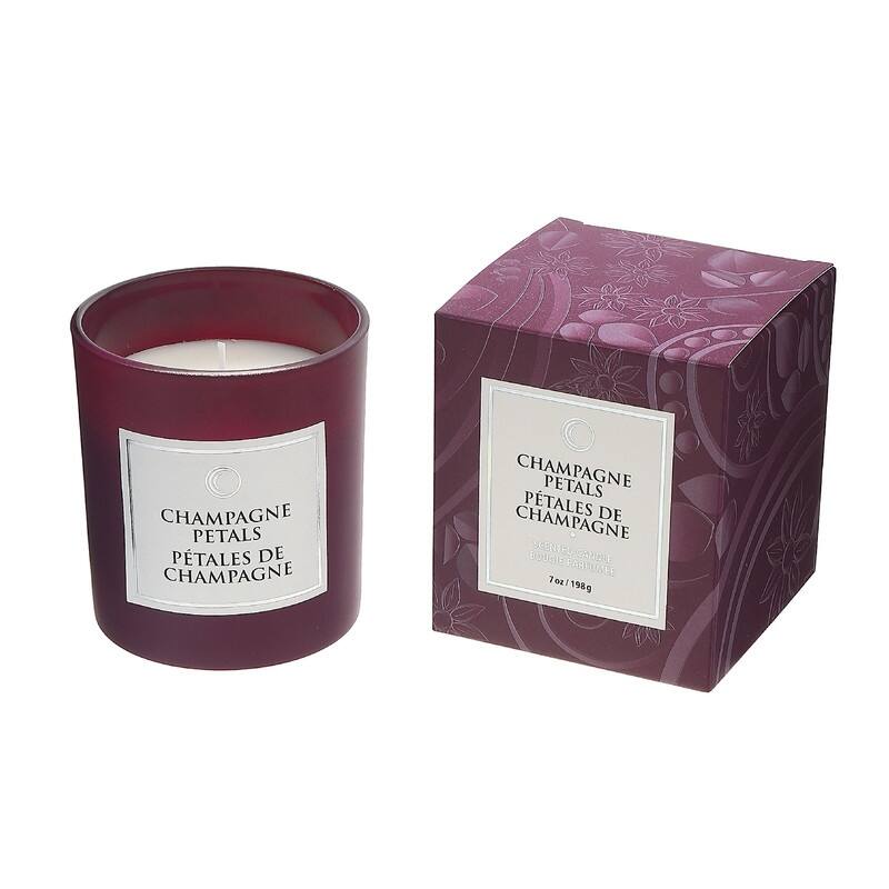 7 Oz Luxe Scented Candle In Gift Box (Champagne Petals) Set of 2 On