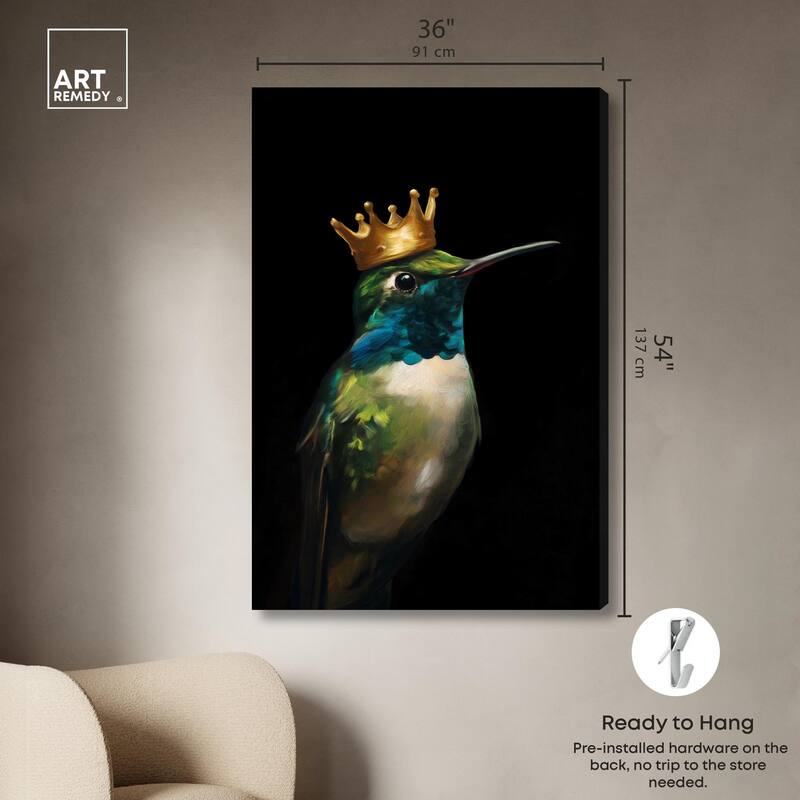 Crowned Azure Bird II Canvas by Art Remedy, Gallery Wrapped
