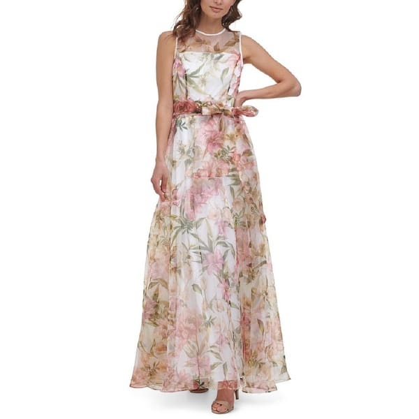 Eliza J Women's Illusion Neck Ball Gown White Size 14Petite - Bed Bath &  Beyond - 40626393