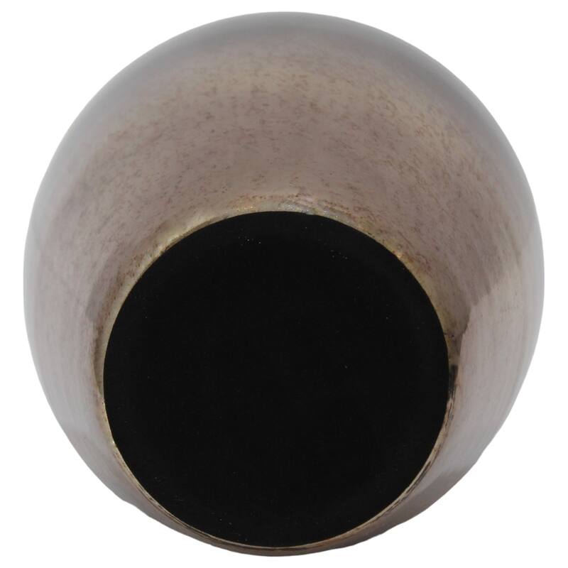 Sophisticated Glass Table Vase with Metal Topper - Gunmetal & Metallic