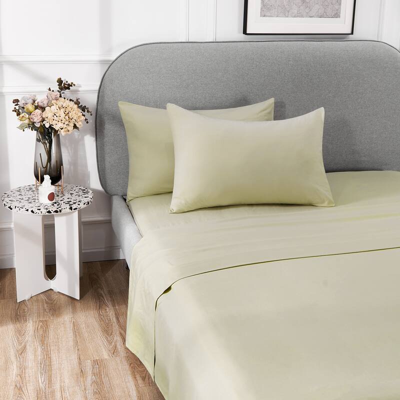 Deconovo 4-Piece Ultra-Soft Bed Sheet Set, 1800 Thread Count, Deep Pockets - California King - Beige