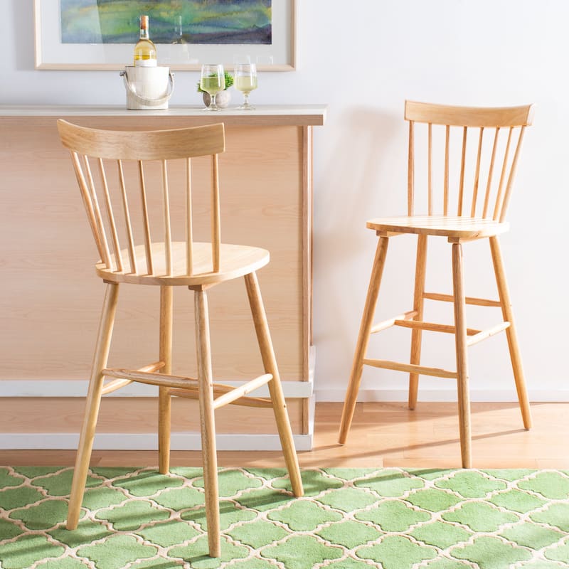 SAFAVIEH Belva 30-inch Spindle Farmhouse Bar Stool (Set of 2) - 20" W x 21" D x 44" H - 20"W x 21"D x 44"H