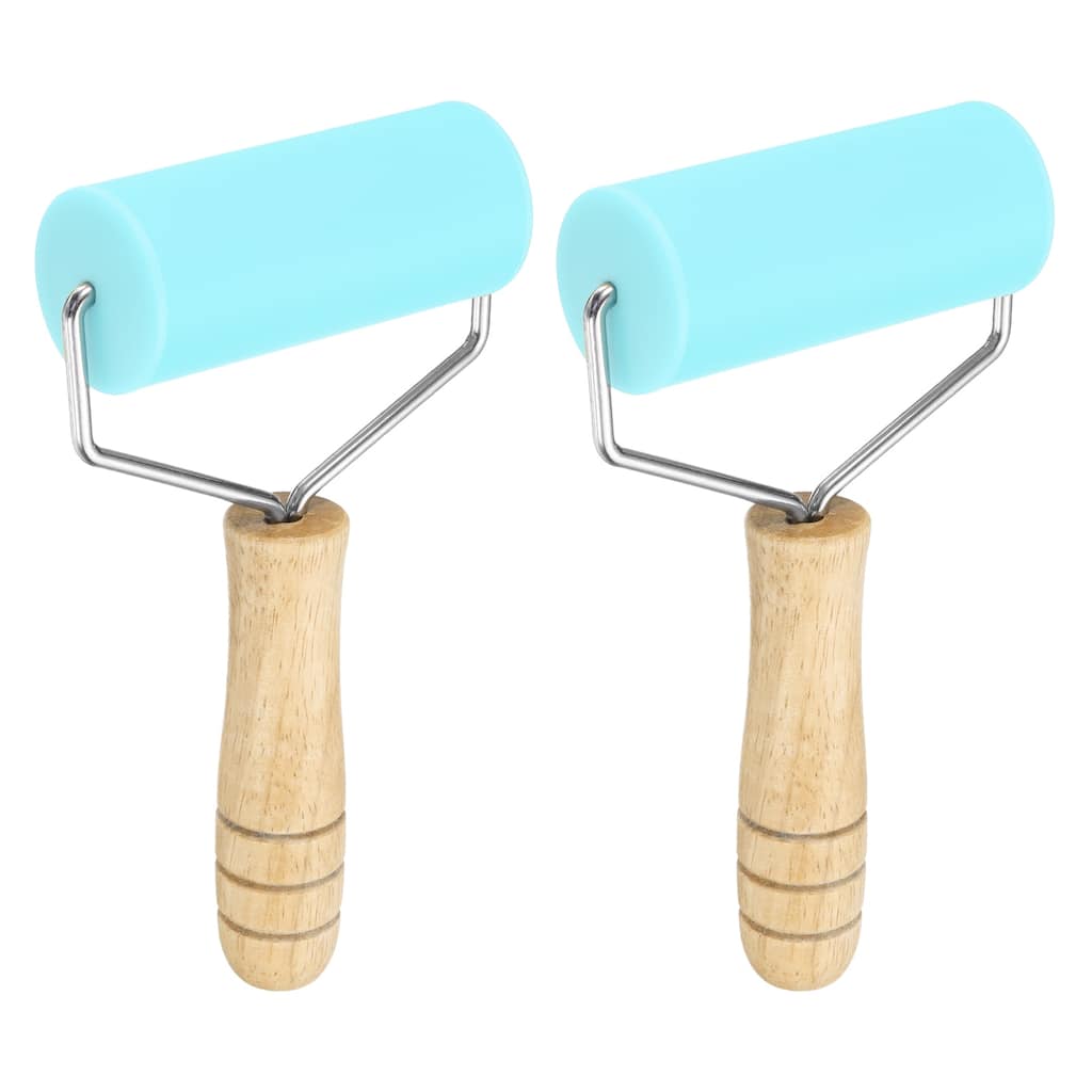 2pcs Rolling Pin 7.6" x 1.69" Silicone Roller