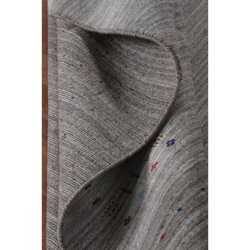 Hand Knotted Oriental 100% Wool Carpet Tribal Animal Pictorial Greys & Charcoal Gabbeh Area Rug - 11' 11'' X 9' 0''