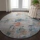 preview thumbnail 31 of 33, Nourison Global Vintage Textured Abstract Area Rug 4' Round - Ivory/Multi - Runner/Round
