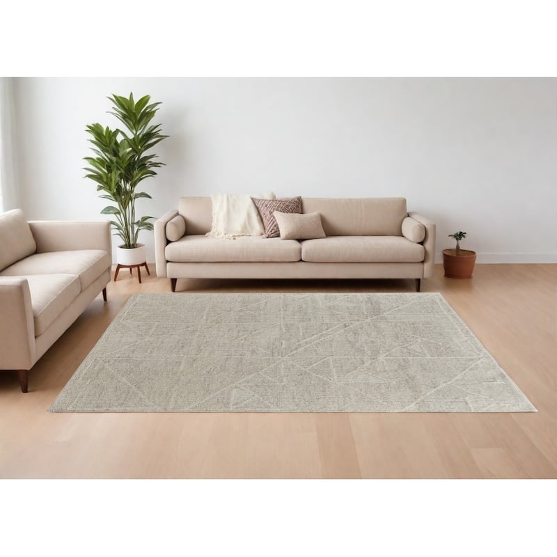 HomeRoots Solid Color Scandinavian Rectangle Area Rug - 180.00 in. x 138.00 in. x 0.39 in. - 180.00 in. x 138.00 in.  x 0.39 in.