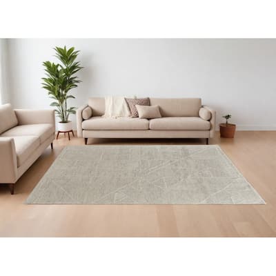 HomeRoots Solid Color Scandinavian Rectangle Area Rug - 180.00 in. x 138.00 in. x 0.39 in.