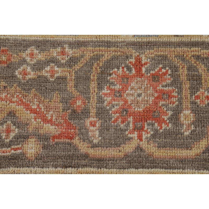Hand Knotted Oriental 100% Wool Carpet Transitional All-Over Oranges & Rust Oushak Area Rug - 12' 7'' X 9' 0''