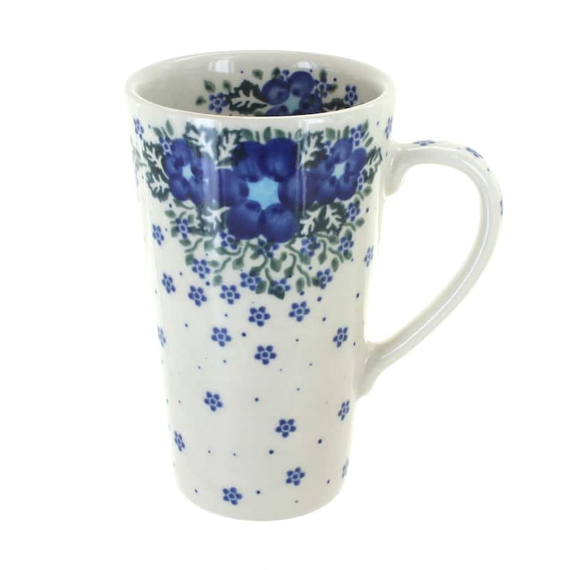 Blue Rose Polish Pottery 468 Vena Large Coffee Mug - Melanie