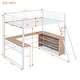 preview thumbnail 6 of 11, Full Size Metal Loft Bed with Integrated L-Shaped Desk and Triple Shelving, Sturdy Frame with Ladder, Space-Saving Design