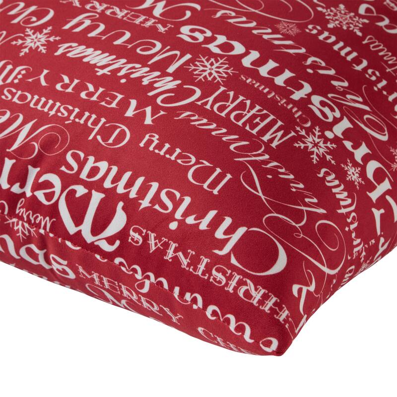 Merry Christmas 18-inch Holiday Throw Pillow