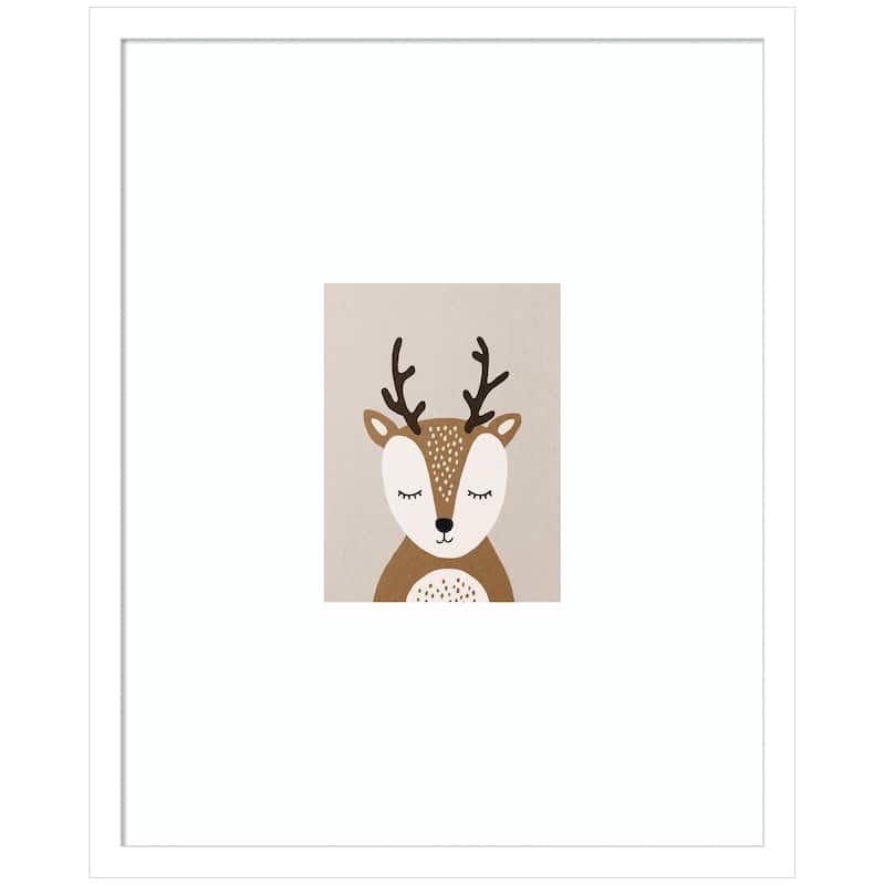 Kate and Laurel Deer by July Art Prints Framed Wall Art Print - 17x21