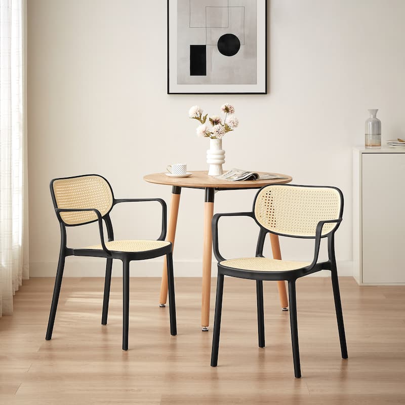 Art Leon Set of 2 Modern Stackable Indoor or Outdoor Dining Chair