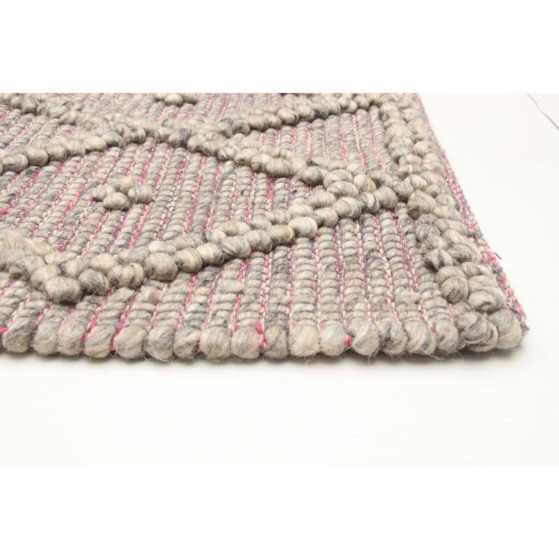 ECARPETGALLERY Braid weave Sienna Grey Wool Rug - 5'1 x 7'6