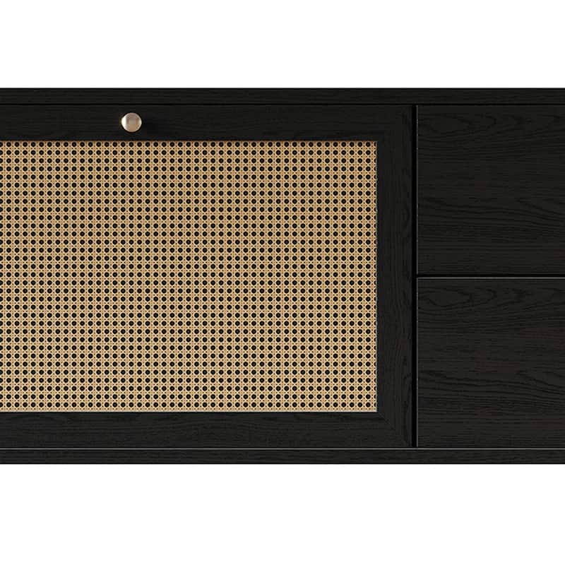 CraftPorch Mid-Century Modern Black TV Stand Console