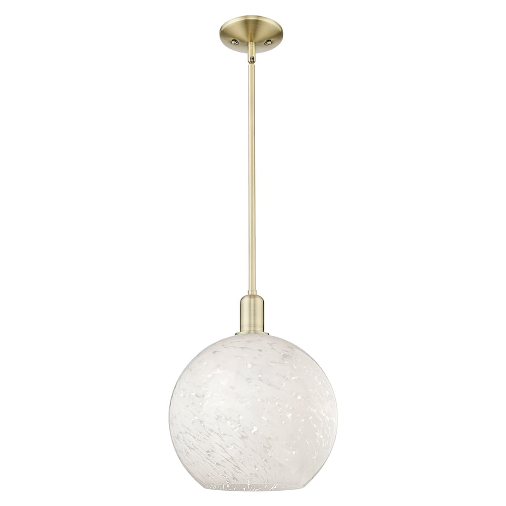 Innovations Lighting Endless Possibilities Arcadia - White Mouchette - 1 Light 12" Stem Hung Mini Pendant
