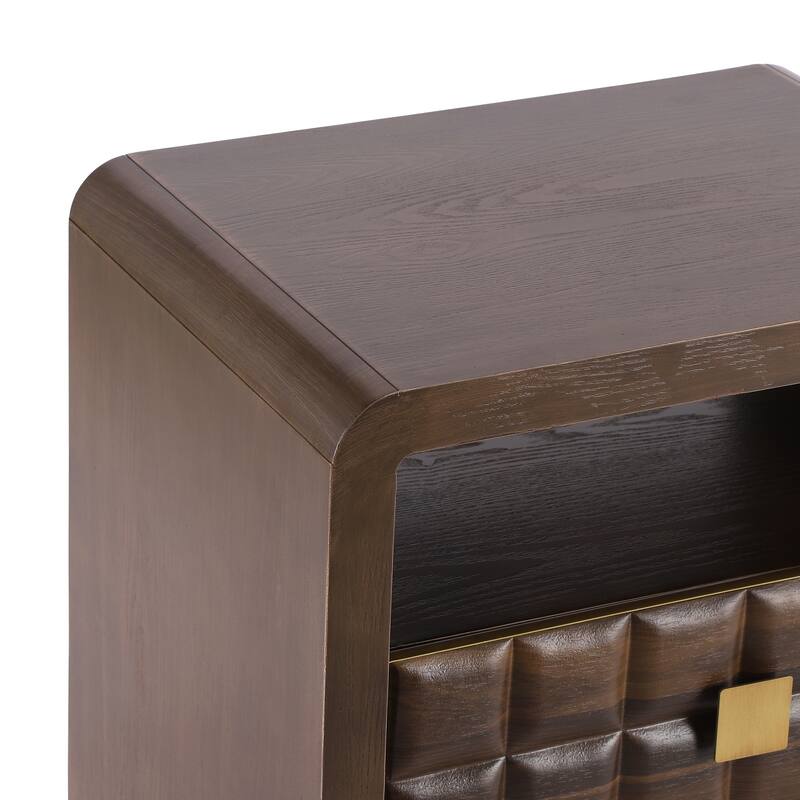 Christopher Knight Home - Walden Modern Wood Nightstand with Storage and Open Shelf