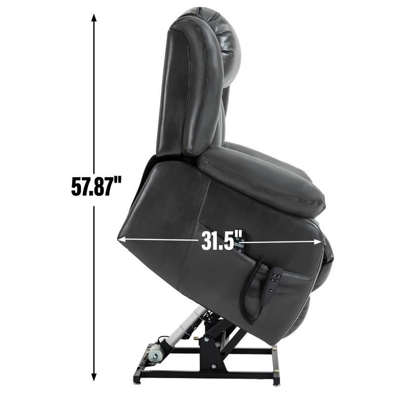 Infinite Position Up to 350 LBS Electric Medium size Power Lift Recliner Chair with 8-Point Vibration Massage and Lumbar Heating