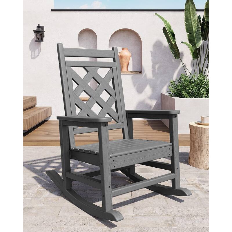 Folding Adirondack Chairs Set Of 1 HDPE Plastic Outdoor Chairs - Mahogany