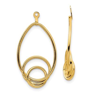 Diamond2Deal 14k Yellow Gold Polished Fancy Teardrop Dangle Earrings (L-28mm, W-13mm)