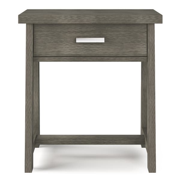 Shop Black Friday Deals On Wyndenhall Hawkins Solid Wood 24 Inch Wide Modern Industrial Bedside Nightstand Table Overstock 21496622