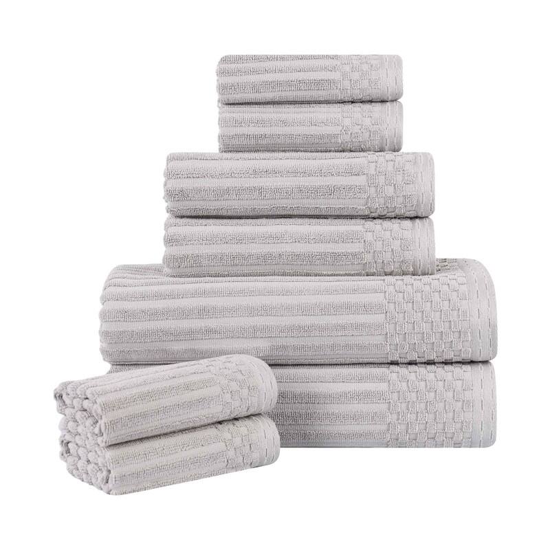 Superior Soho Ribbed Cotton 8-Piece Assorted Towel Set