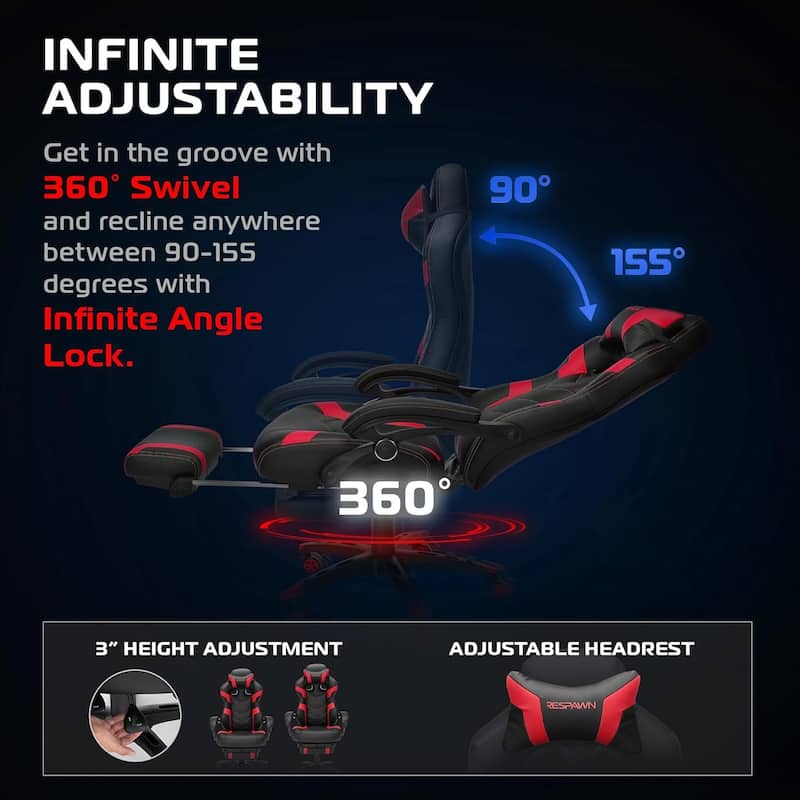 RESPAWN 110 Pro Gaming Chair - Gaming Chair with Footrest, Ergonomic Computer Desk Chair