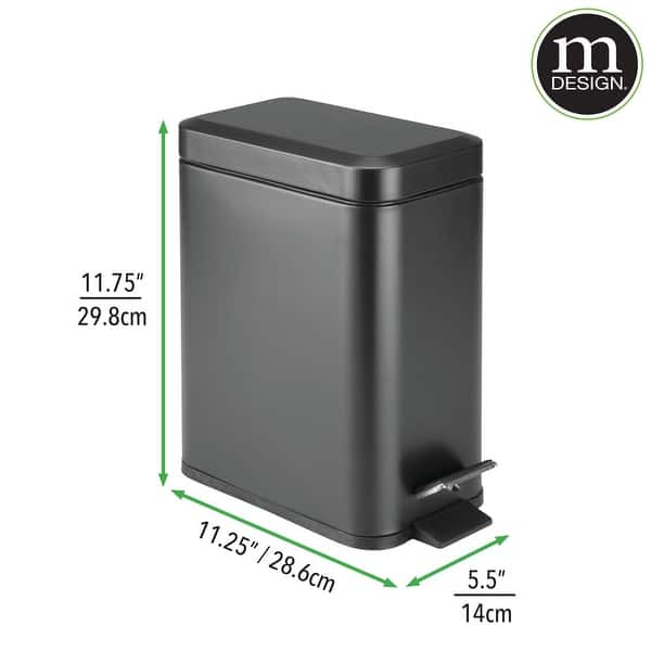 mDesign Step Trash Can, Gallon Garbage Bin, Removable Liner Bucket