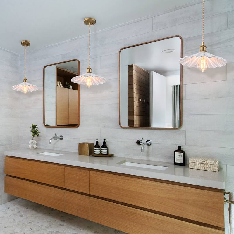 1-Light White Ceramic Petal Pendant Light, Modern Floral Design for Kitchen Island