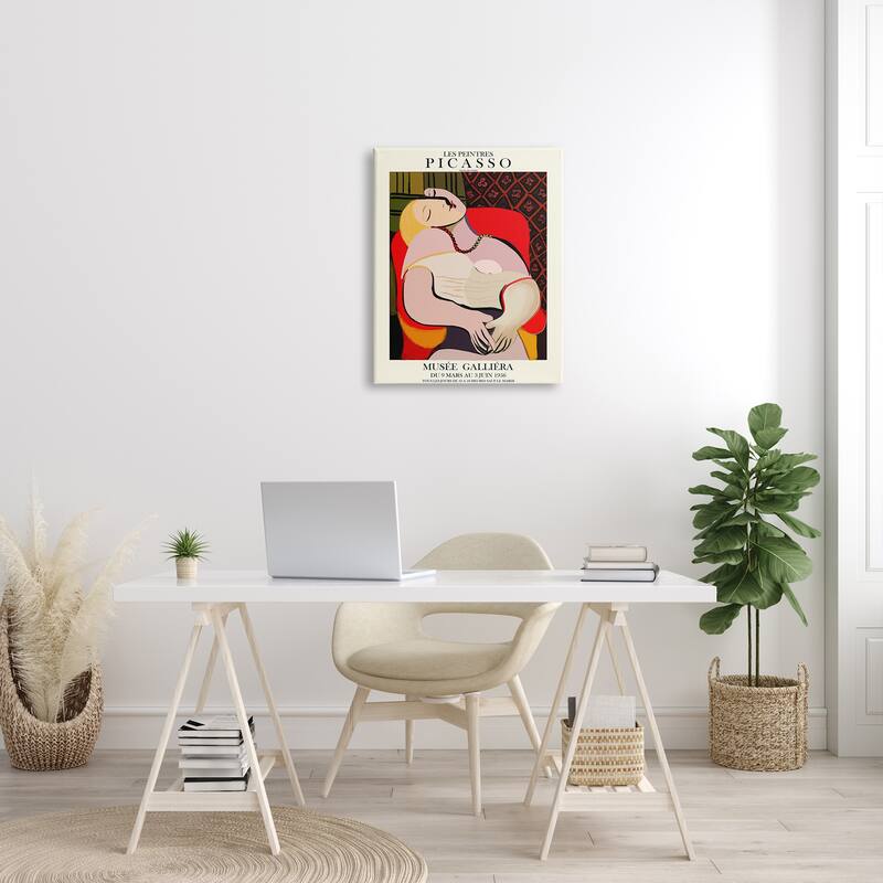 Stupell Picasso Traditional Abstract Painting Dreaming Red Chair Canvas Wall Art
