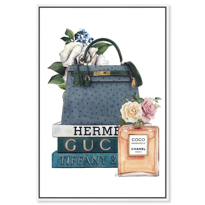 Books and Coco Orange Canvas by Art Remedy - White - 24" x 36"