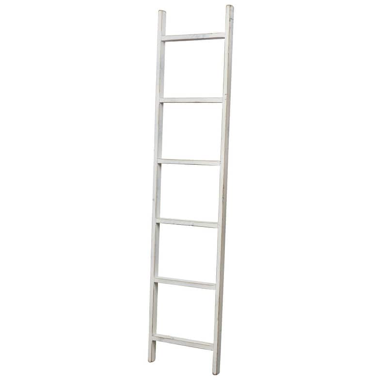 Country-Style 6' Decorative Straight Ladder - Antique White