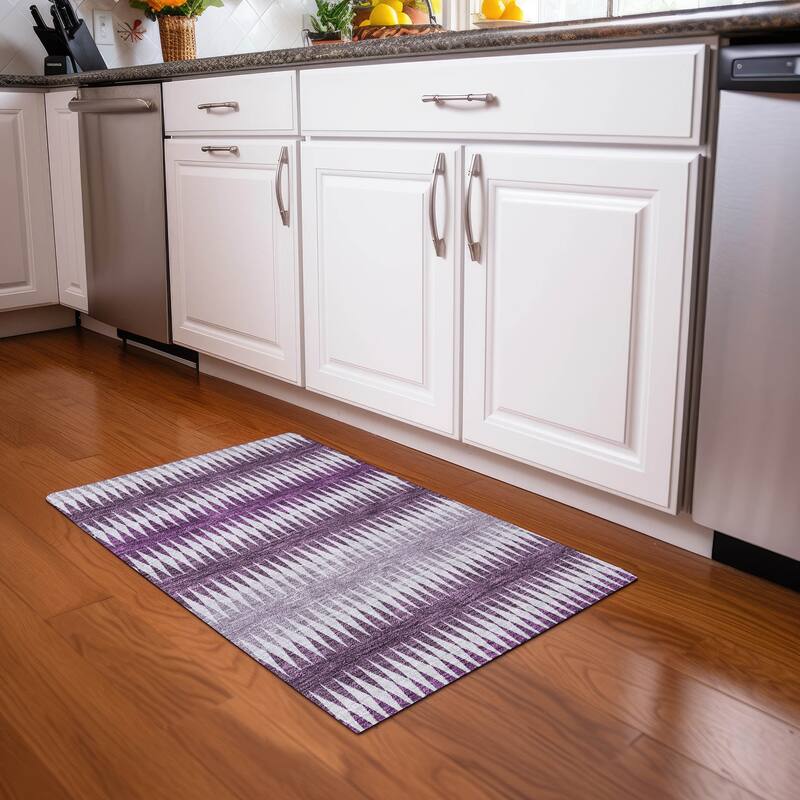 Premium Washable Super Soft Modern Ziggy Mayfield Rug - Purple - 1'8" x 2'6"