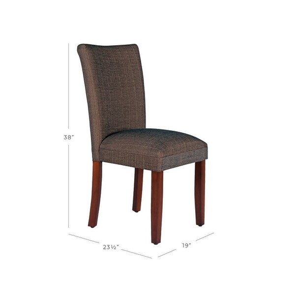 HomePop Elegant Parson Dining Chair -Blue and Brown Damask