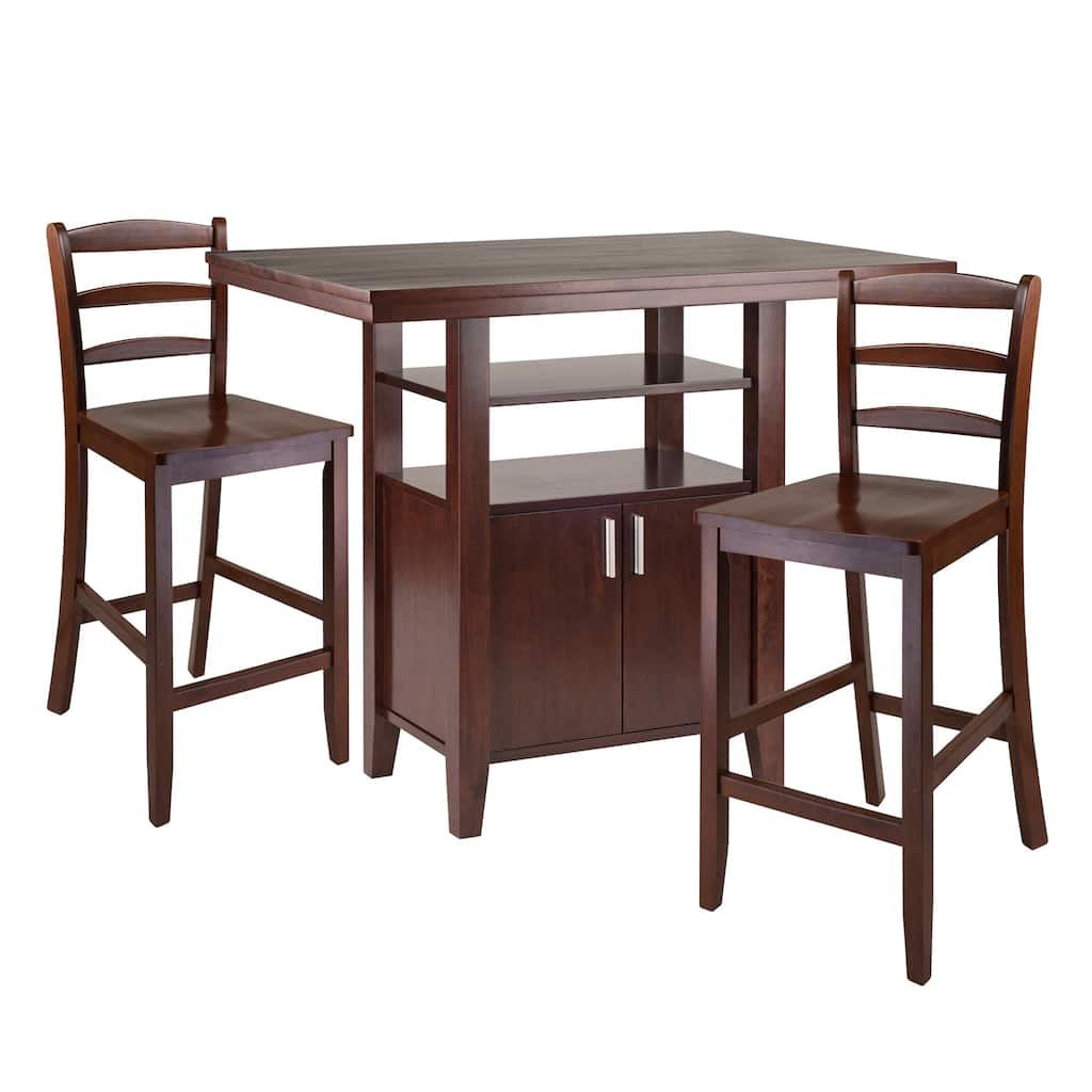 3 Walnut Albany Dining Set High Table Ladder Back Counter Stool 39.25"