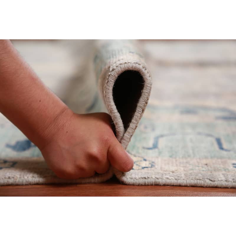 Hand Knotted Oriental 100% Wool Carpet Transitional All-Over Purples Oushak Area Rug - 10' 2'' X 8' 0''