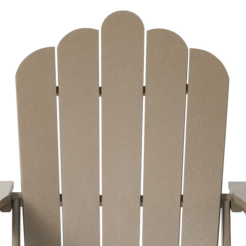 Aderson Outdoor Poly Adirondack Chair with Side Table and Ottoman