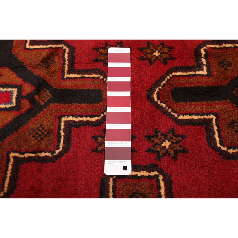 ECARPETGALLERY Hand-knotted Teimani Red Wool Rug - 3'7 x 6'7