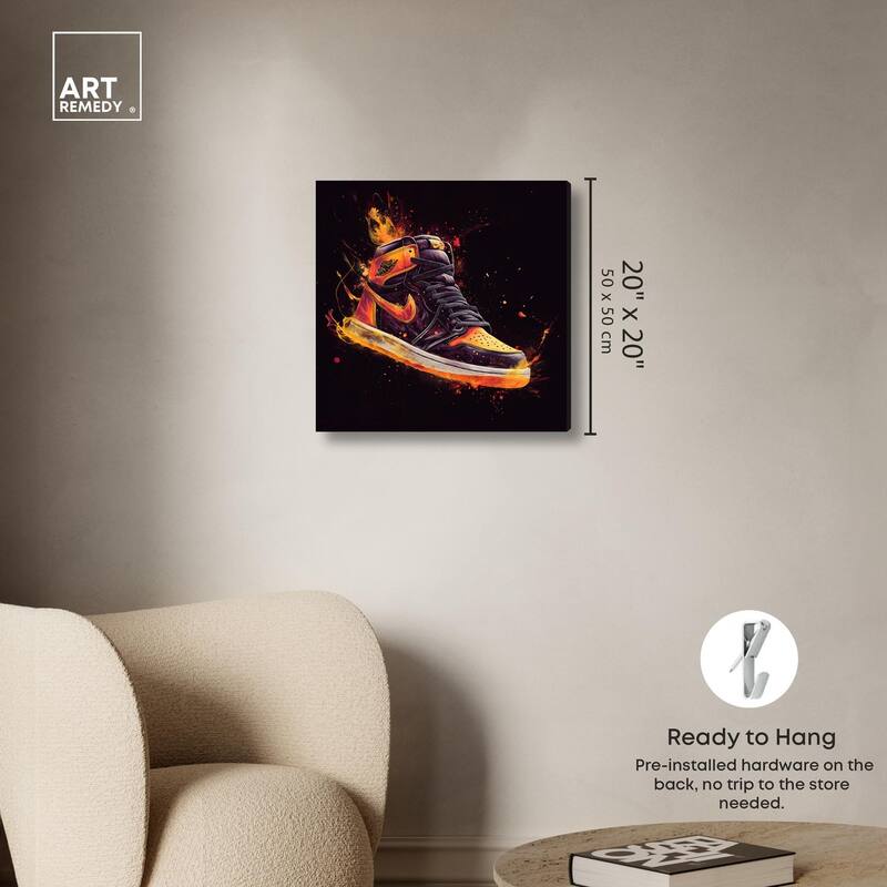 Jumpman on Fire II Canvas by Art Remedy, Gallery Wrapped